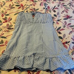 La Hearts Blue Gingham Mini Dress